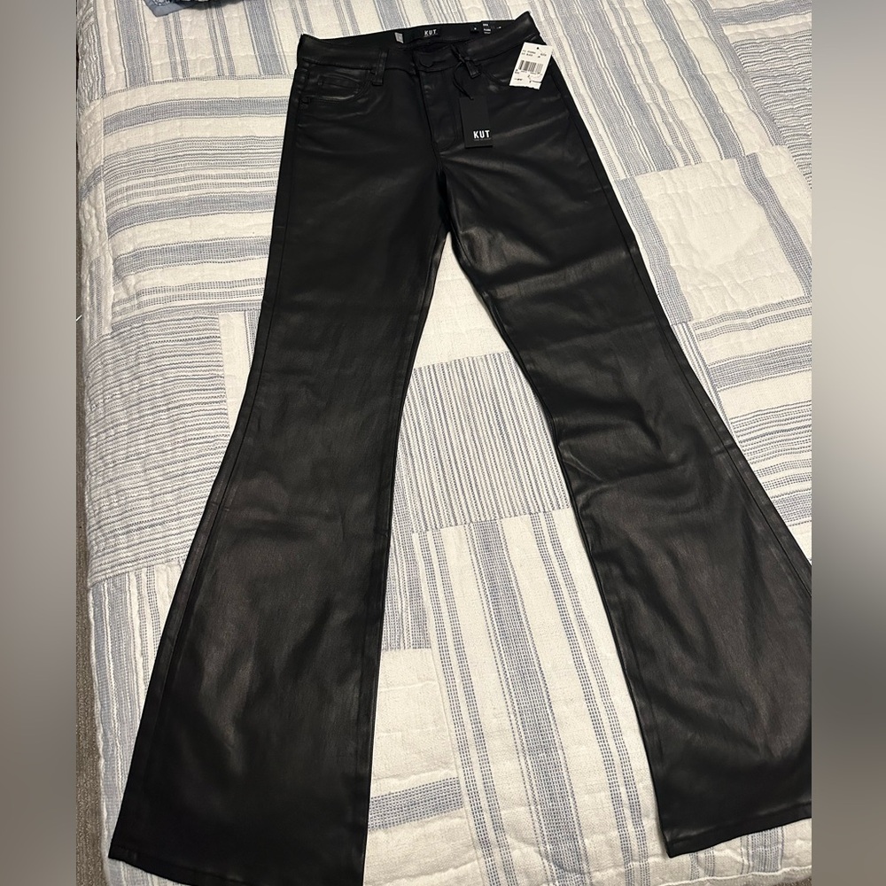 NWT Kut From The Cloth Ana Coated High Rise Flare Size 2
